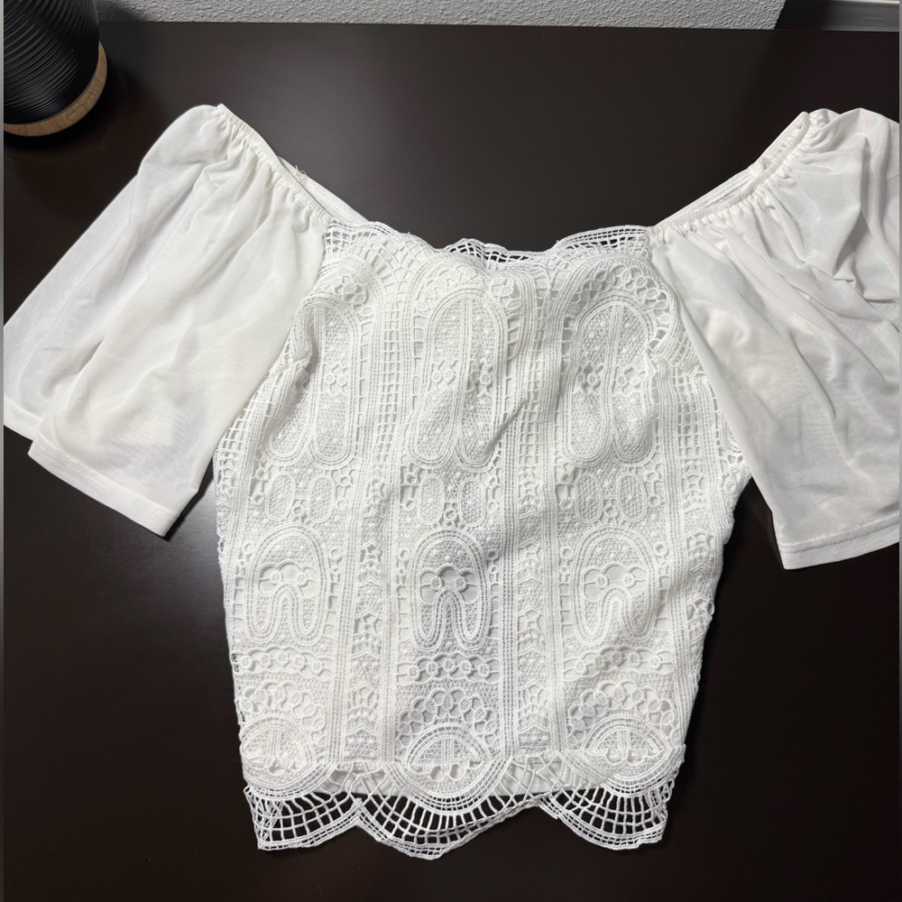 Willow Root Cropped Embellished Blouse